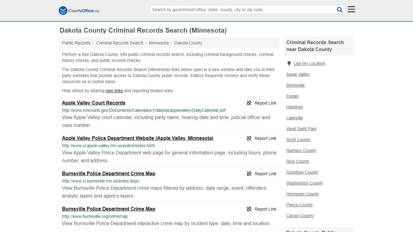 Dakota County Criminal Records Search (Minnesota) - County Office